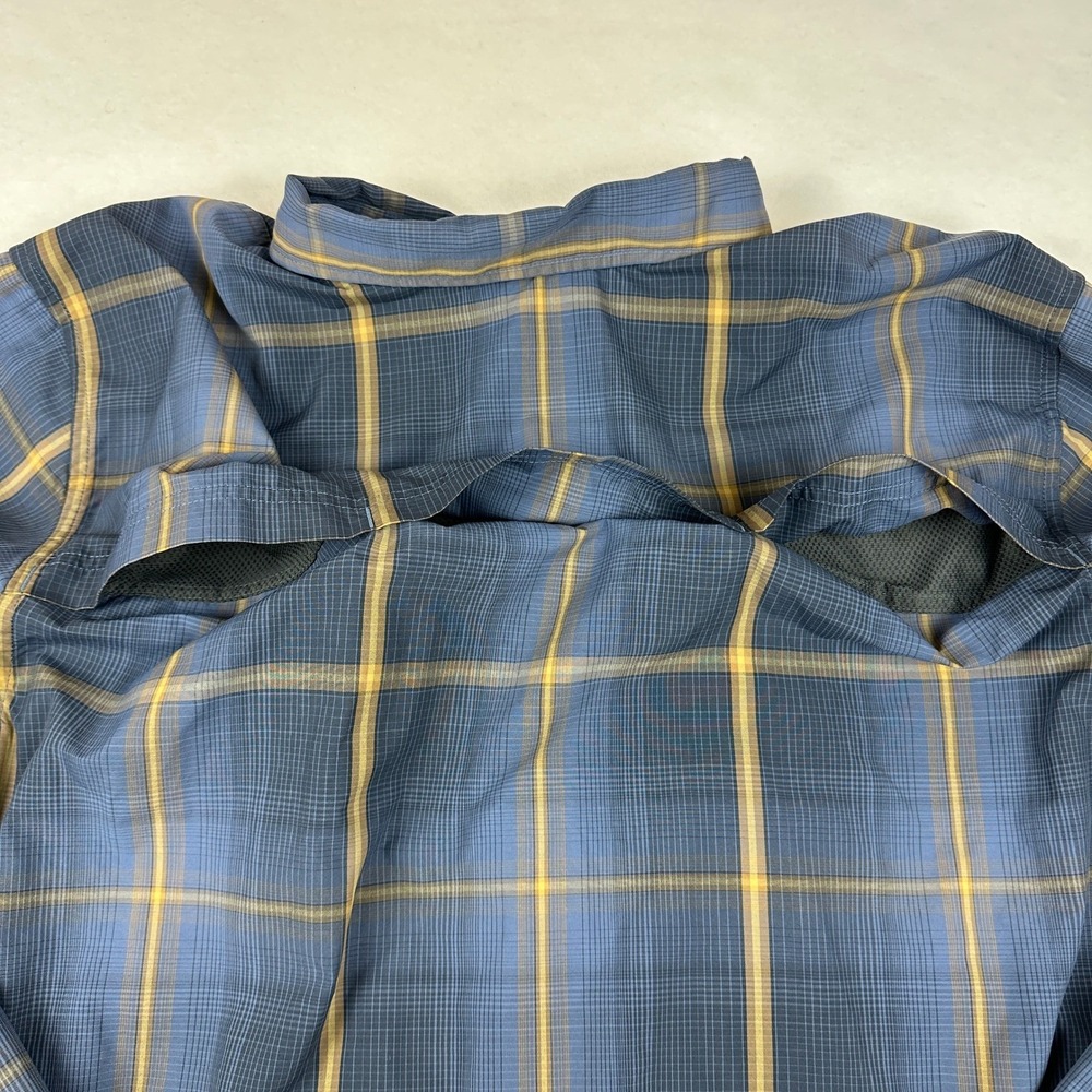 REI Co-op Mens XL Blue Plaid Long Sleeve Button Down Hiking Shirt Ripstop Vented - Picture 6 of 15